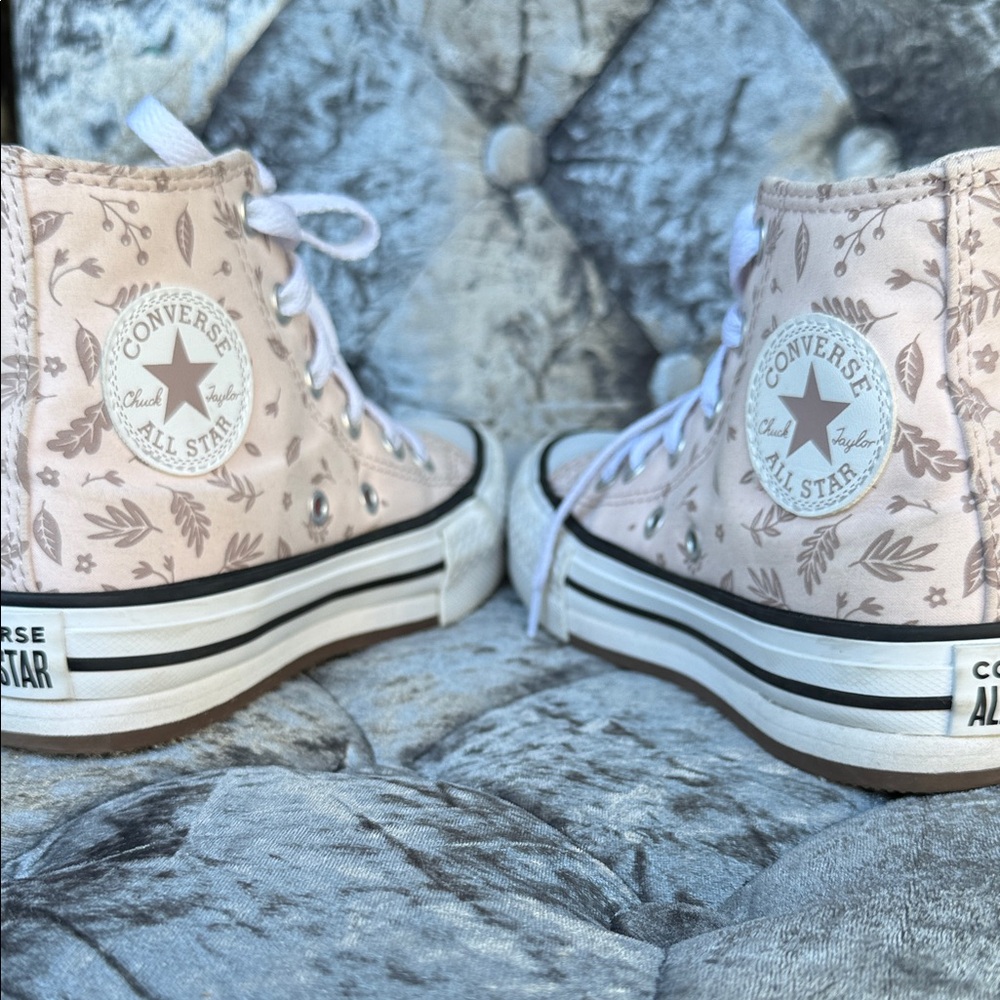 Converse Girls Floral Pink High-Tops - Picture 7 of 12